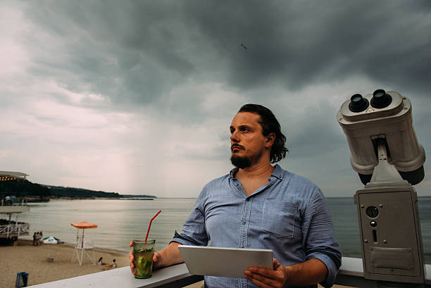 Connected during Vacation stock photo