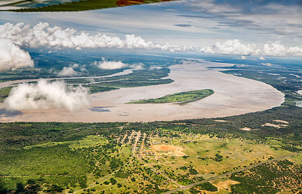 空から見たの眺めオリノコ川近く・オルダス、ベネズエラ - orinoco river ストックフォトと画像