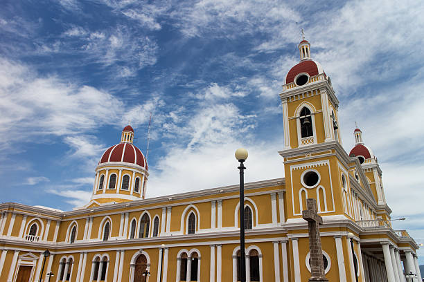 istock Yellow cathedral under blue sky in Granada Nicaragua Central America 543597484