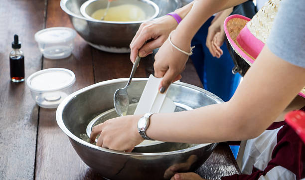 istock Children hand making home made ice cream cooking class 543597616