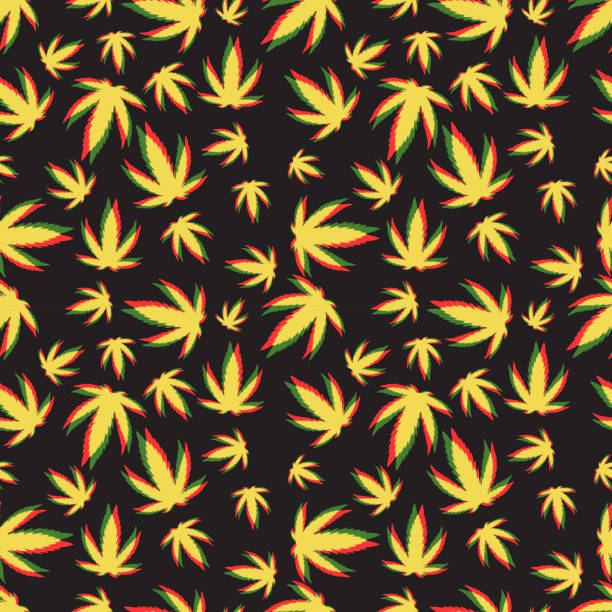 Marijuana background vector set. Green marijuana background vector illustration. White marijuana background leaf pattern repeat seamless repeats. Marijuana leaf background herb narcotic textile pattern. Different vector patterns. weeding stock illustrations