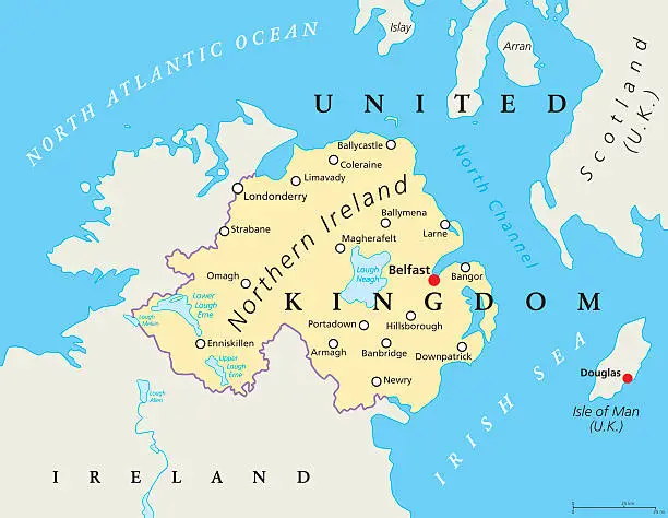 Vector illustration of Northern Ireland Political Map