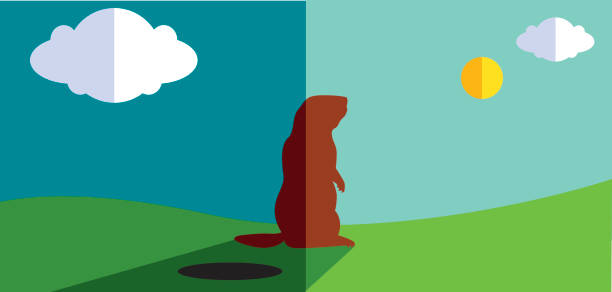 ilustraciones, imágenes clip art, dibujos animados e iconos de stock de groundhog día - punxsutawney phil