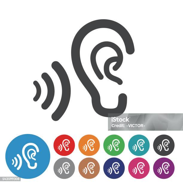 Ears Icons Graphic Icon Series Stock Illustration - Download Image Now - Listening, Icon Symbol, Ear