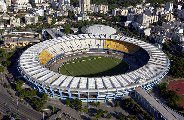 Rio de Janeiro, Brazil - May 17, 2014: Aerial view of the Estadio do Maracana or Maracana Stadium in Rio de Janeiro, Brazil. Host of the FIFA World Cup of 2014.