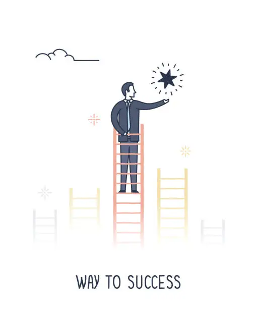 Vector illustration of Way to Success