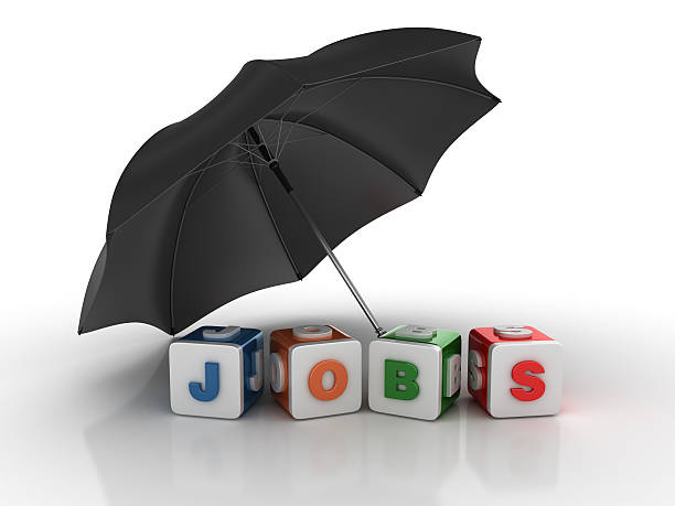 istock Umbrella over Jobs Blocks 543657814