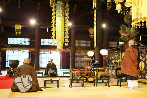 Japanese Monk Prayer Ceremony