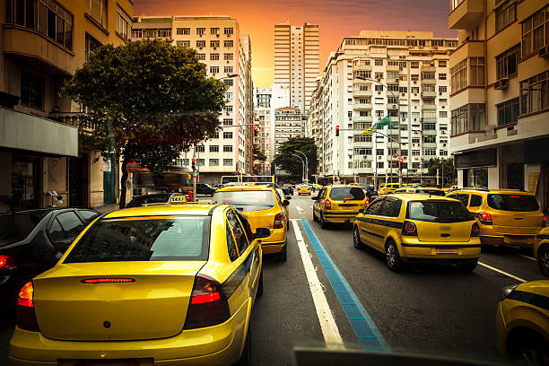 Taxi drivers in Rio stock photo