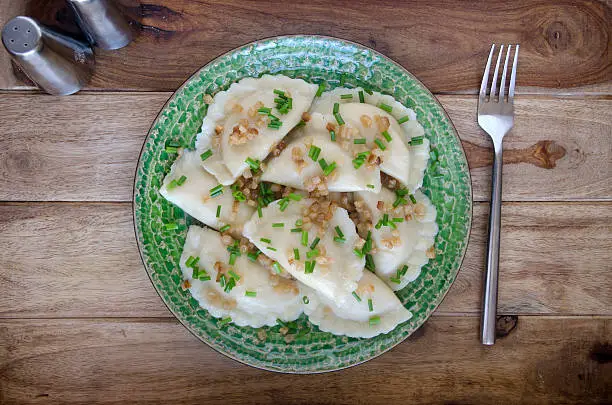 Dumplings filled with cheese and potatoes