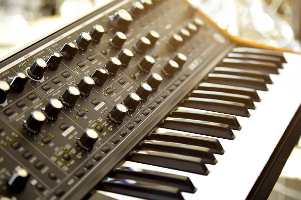 istock Keyboard synthesizer on stage before the concert 543664262