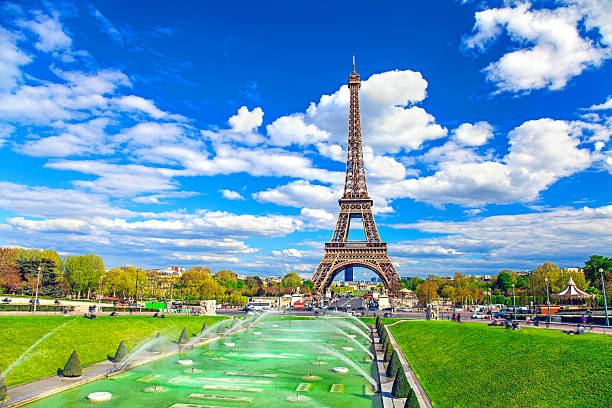 Eiffel Tower in  Paris at night