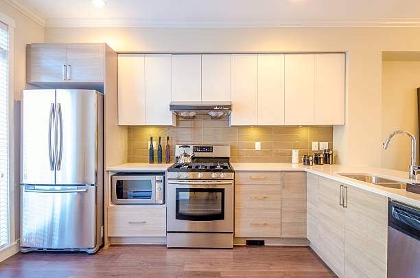 istock Kitchen interior with stainless steel appliances 543666168