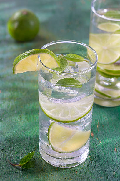 istock Nutritious detox water with lime and mint in a glass 543667954