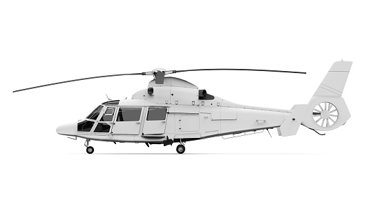 Helicopter isolated on white background. 3D render