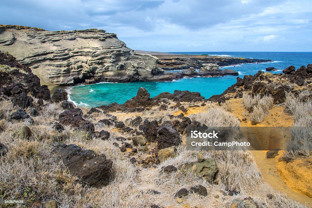 Mahana Bay Papakolea or Green Sand Beach. Big Island, Hawaii. Big Island - Hawaii Islands Stock Photo