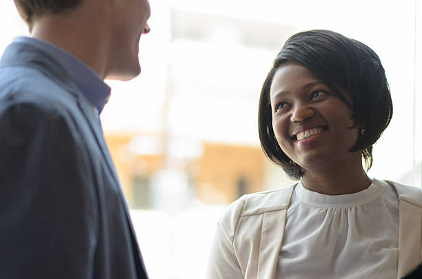 Woman smiles stock photo