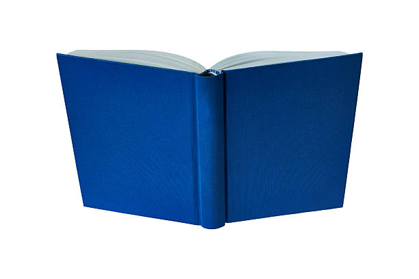 open book opened book with blue hard cover isolated on white background open book stock pictures, royalty-free photos & images