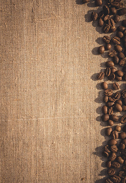 istock Coffee card. Natural burlap and coffee beans 543677232