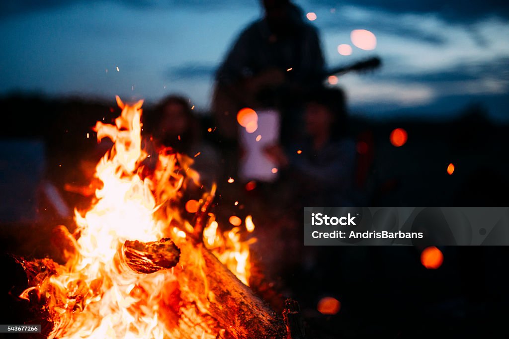 Bonfire with sparks flying around Bonfire with sparks flying around  Bonfire Stock Photo