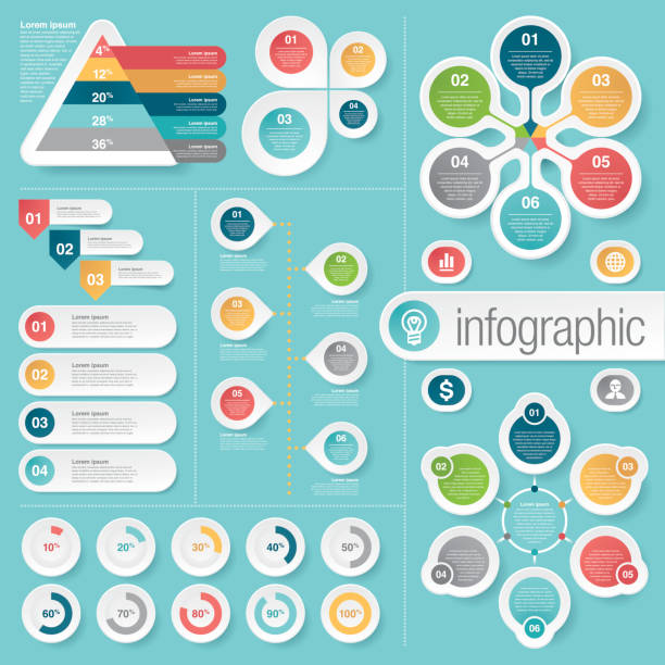 business infographic elements A set of infographic design elements. The elements are grouped individually and layered differently for ease of edibility. editorial stock illustrations