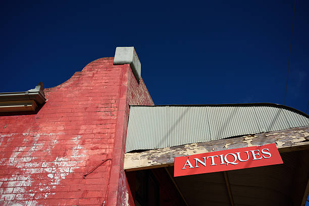istock Antique Signage Red Wall Blue Sky 543677668