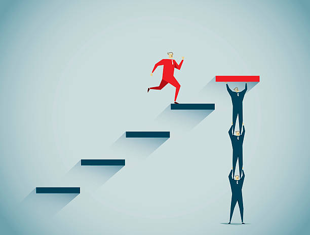 Teamwork Illustration and Painting reach destination stock illustrations