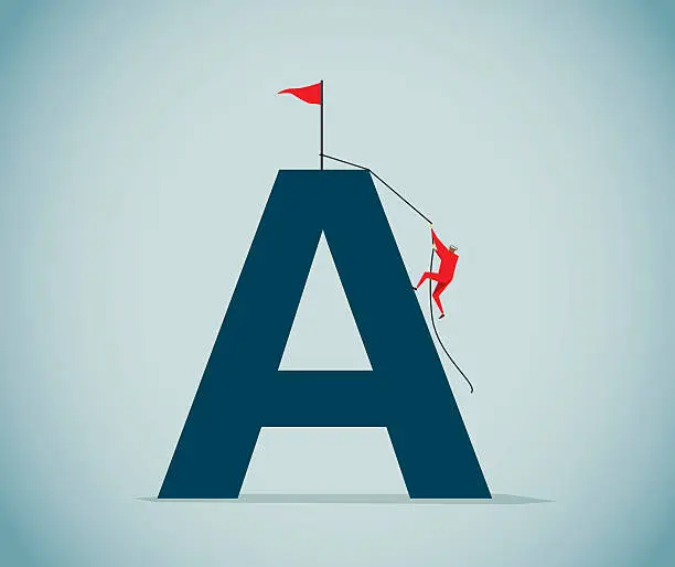 Vector illustration of Letter A