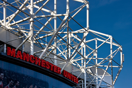 Manchester, United Kingdom - February 12, 2008: Manchester United Football Stadium in Old Trafford in Manchester in the United Kingdom
