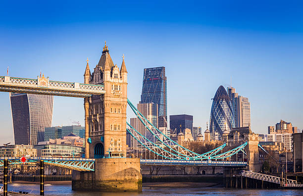 London, England - Iconic Tower Bridge in the morning stock photo