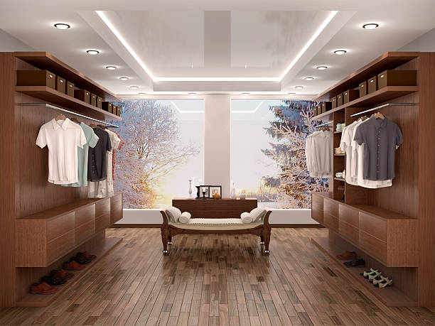 istock wide closet with a large window, 543685958