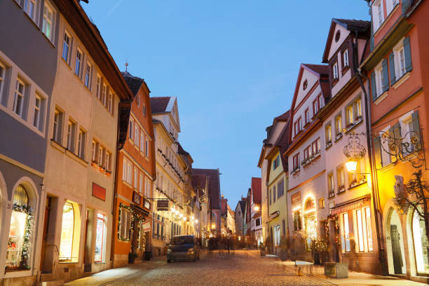 istock Christmas Decorations in Rothenburg at Dusk, Germany 543687848