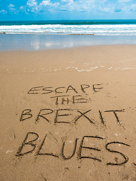 vacation escape brexit blues post european referendum - go palavra inglesa imagens e fotografias de stock