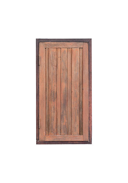 istock Brown wooden windows on white background 543690428