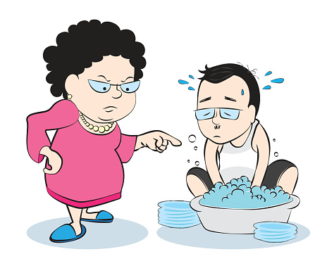Cartoon Wife With Husband Stock Illustration - Download Image Now -  Housework, Backgrounds, Husband - iStock