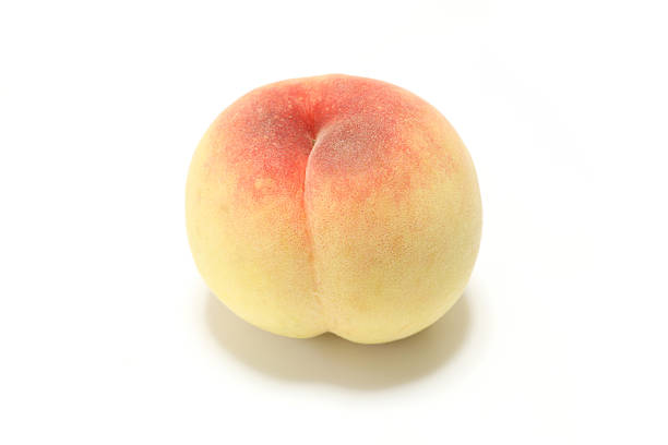 istock Japanese white peach fruit isolated 543692654