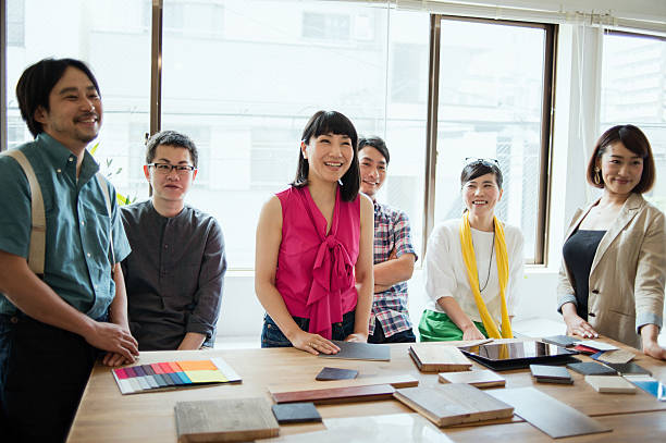 istock Team of interior designers discussing in the studio 543693928