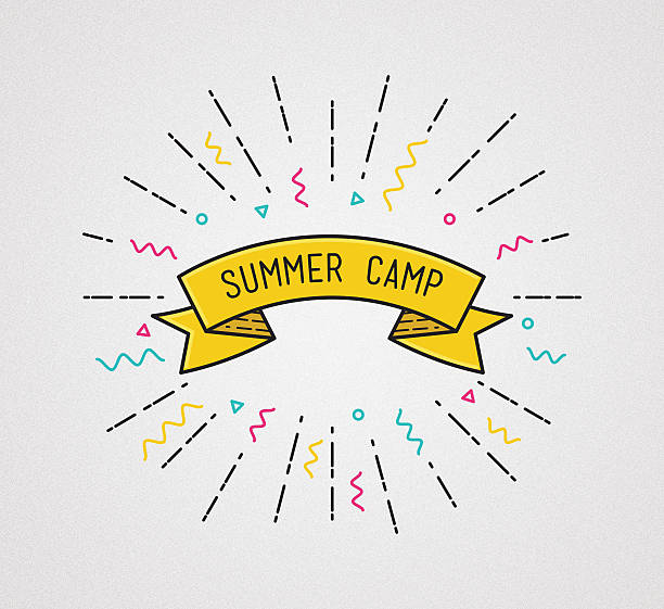 istock Summer camp poster in flat design. Inspirational  illustration 543693930