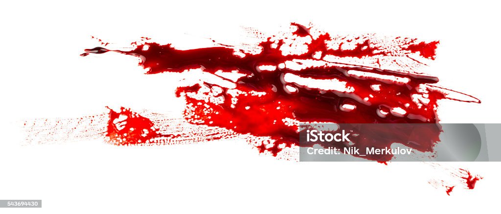 Bloodstain Bloodstain isolated on white background Blood Stock Photo