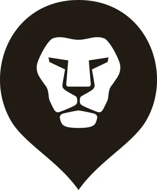 Vector illustration of lion head logo icon, vector illustration