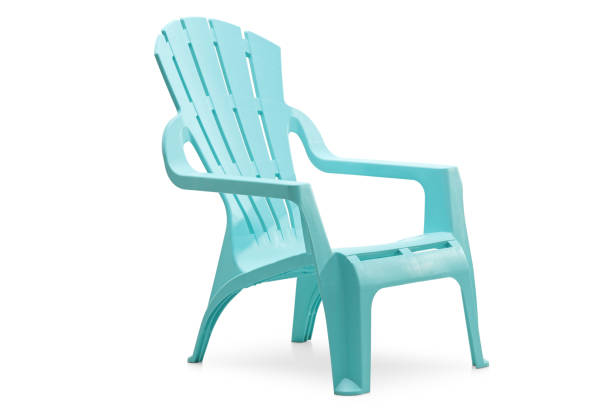 istock Blue plastic outdoor chair 543694908