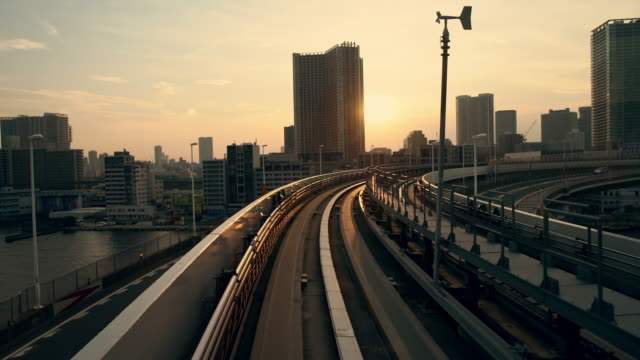 POV Tokyo through a window of lightrail