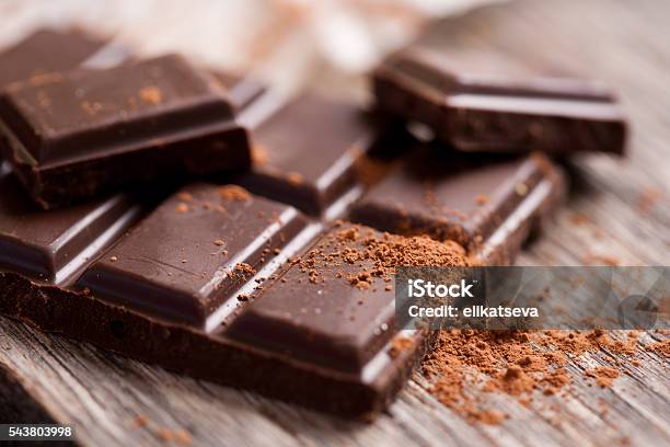 Chopped Chocolate With Cocoa Stock Photo - Download Image Now - Addiction, Antioxidant, Backgrounds