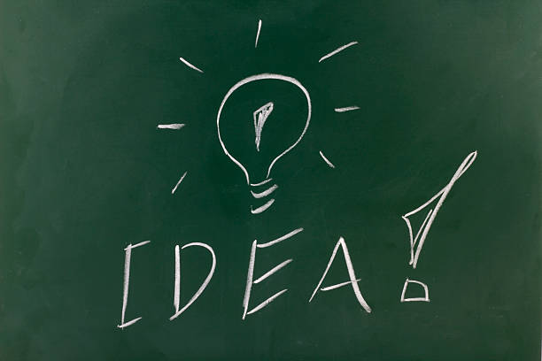 istock Close up of a light bulb drawing on blackboardwith Chalks 543804670