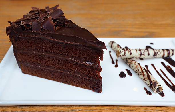 istock Chocolate cake  decorate wafer rolls topped chocolate 543807414