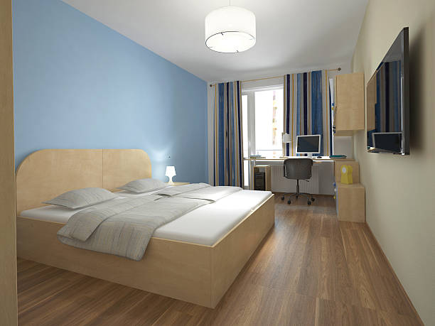 istock 3d rendering of a bedroom interior design 543807914