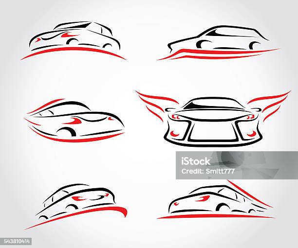 Simple Abstract Car Cars Abstract Set Vector Stock Illustration - Download Image Now ...