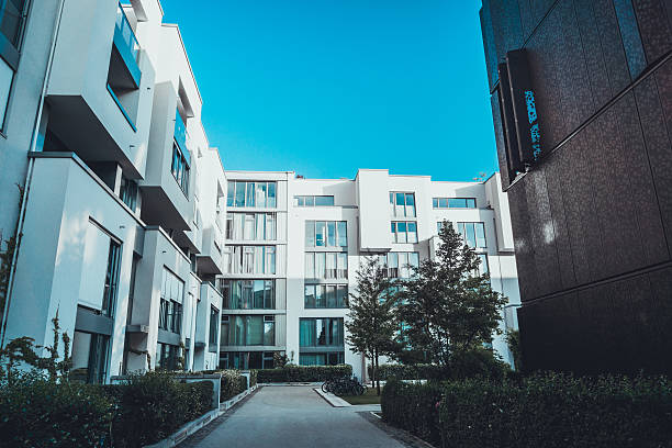 istock wide angle view of townhouses 543811226