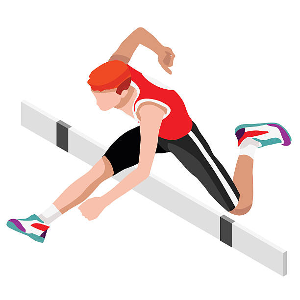 lekkoatletyka przeskoczyć skok 3d ilustracja wektorowa sportowe - konkurencja lekkoatletyczna stock illustrations