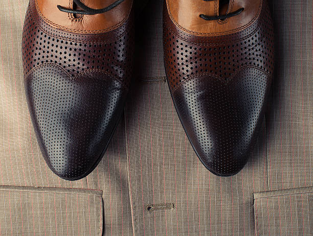 istock Brown man's shoes and jacket 543813224